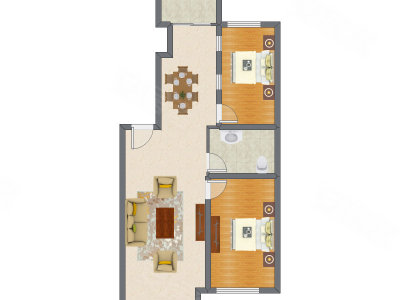 2室2厅 95.97平米户型图