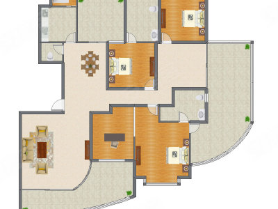 3室2厅 185.39平米户型图