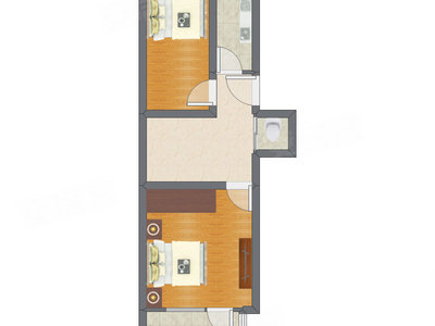 2室1厅 54.11平米
