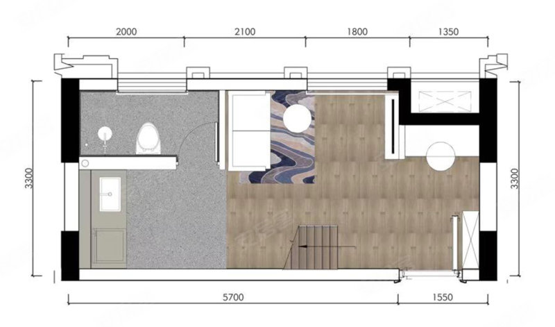 中建天府公馆Hope汇寓1室1厅1卫44㎡南35万