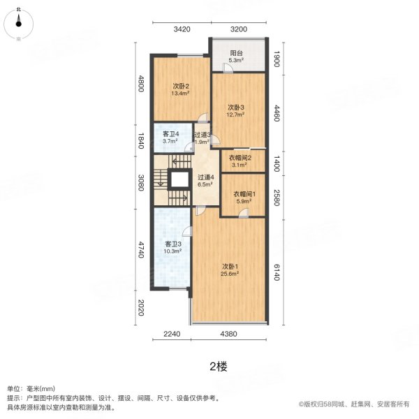 山水茗苑(别墅)4室2厅3卫316㎡南北800万