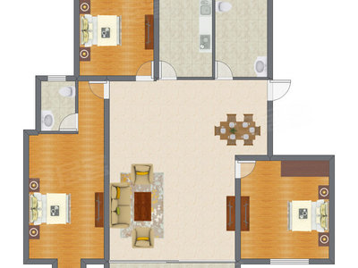 3室2厅 150.30平米