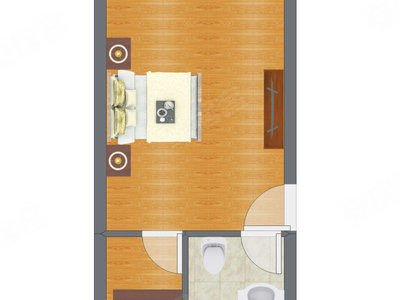 1室0厅 52.74平米户型图
