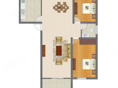 2室2厅 97.89平米