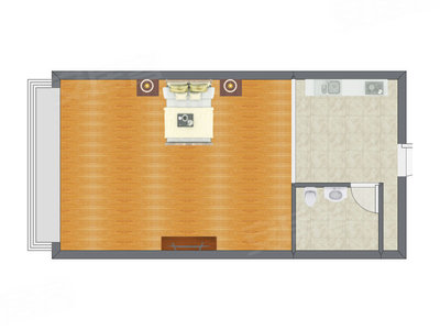 1室0厅 46.32平米户型图
