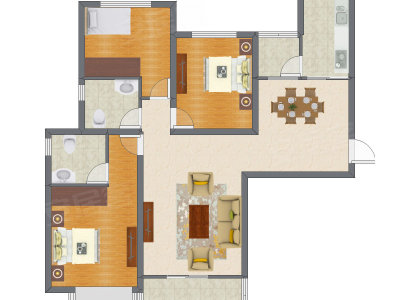 3室2厅 131.42平米