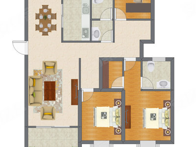 3室2厅 85.94平米