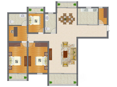 3室1厅 80.39平米