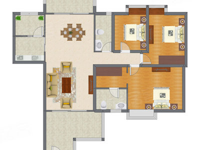 3室2厅 139.21平米户型图