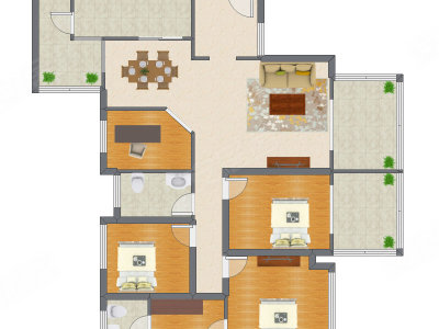 4室2厅 126.98平米