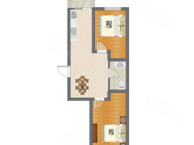 2室1厅 65.14平米