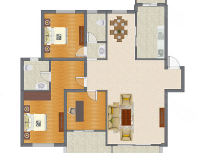 3室2厅 153.56平米