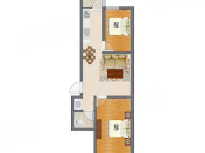2室2厅 71.03平米