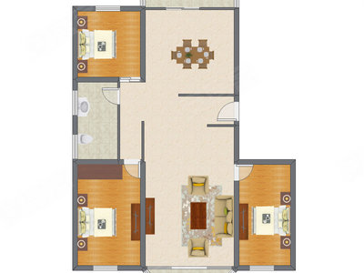 3室2厅 158.52平米户型图
