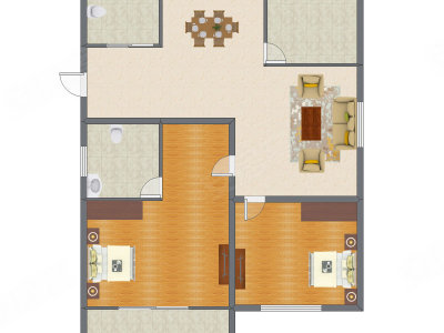 2室2厅 150.00平米