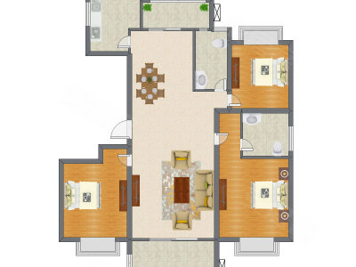 3室2厅 109.58平米
