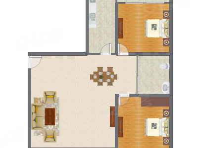2室2厅 134.00平米