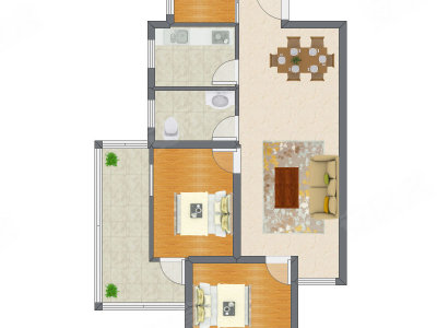 2室2厅 93.60平米