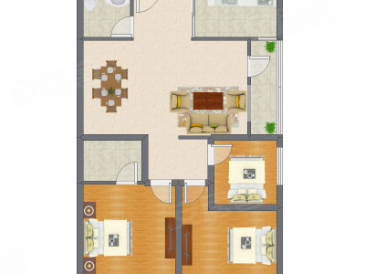 3室2厅 115.84平米