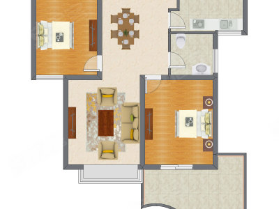 2室2厅 97.00平米
