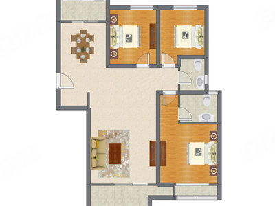 3室2厅 111.47平米户型图