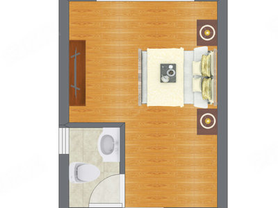1室0厅 17.27平米户型图