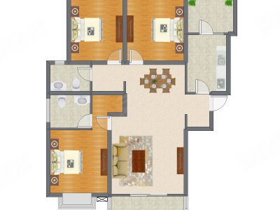 3室2厅 146.06平米