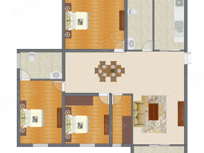 3室1厅 105.00平米