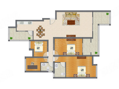 4室2厅 155.00平米户型图