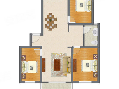 3室2厅 121.04平米户型图