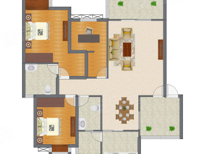 3室1厅 130.22平米