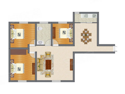 3室2厅 78.38平米