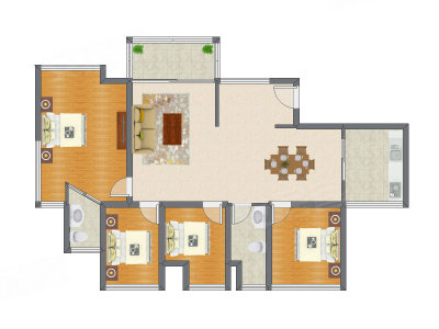 4室2厅 132.80平米