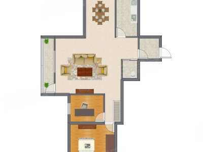 4室2厅 78.26平米户型图