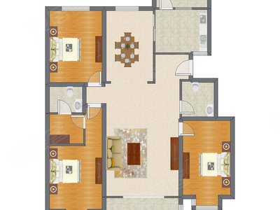 3室2厅 154.45平米