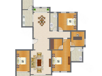 3室2厅 199.36平米户型图