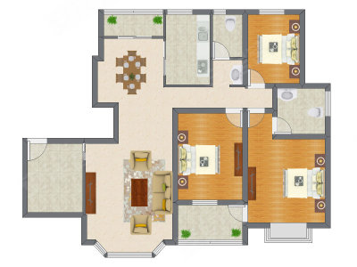 3室2厅 108.65平米