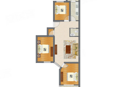 3室1厅 90.23平米