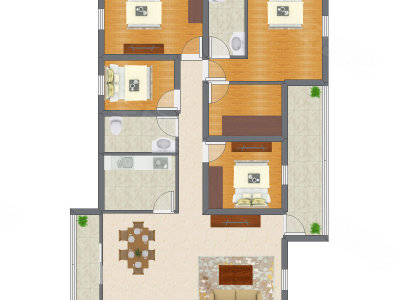 4室2厅 144.17平米