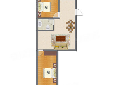 2室2厅 72.90平米