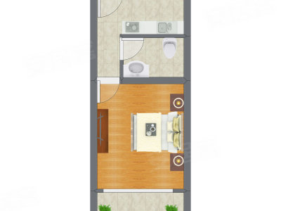 1室0厅 35.40平米户型图