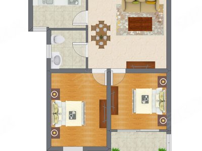 2室2厅 70.00平米