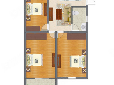 3室1厅 68.04平米