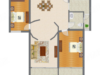 2室2厅 115.00平米户型图