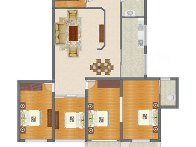 4室2厅 193.37平米