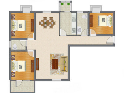 3室2厅 133.24平米