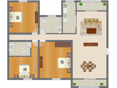 3室1厅 127.65平米