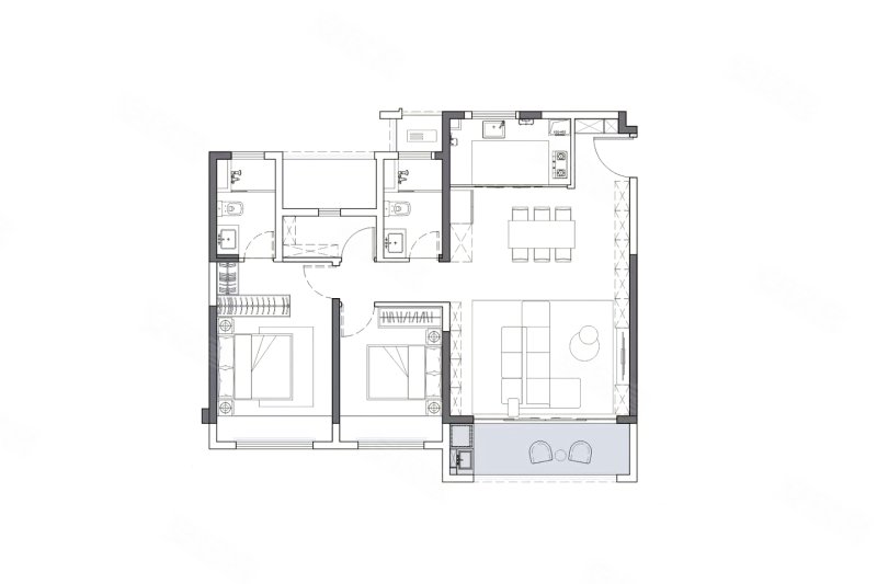 中海桂语江南3室2厅2卫115㎡南203万