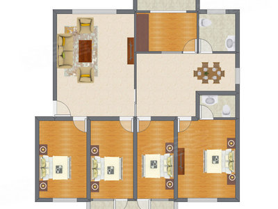 4室2厅 168.21平米