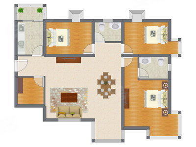 3室2厅 153.59平米